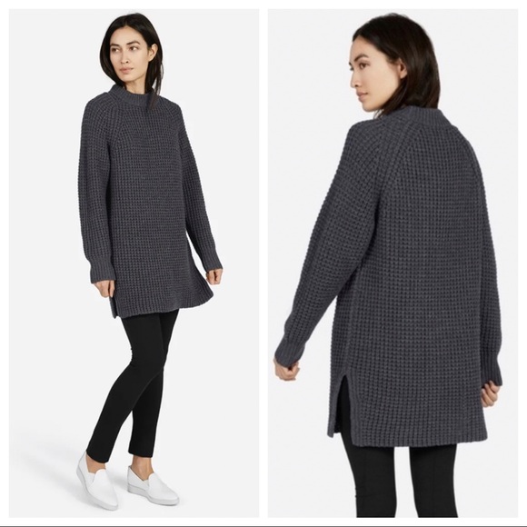 Everlane Navy Blue Waffle Knit Sweater Tunic Sz S - Picture 10 of 11